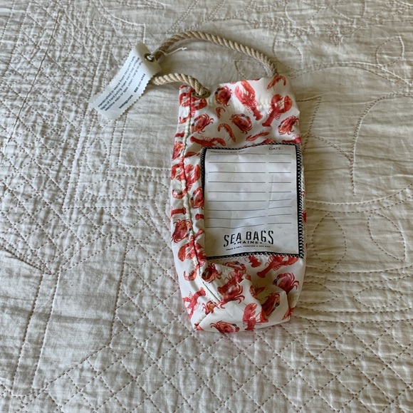 Seabags Maine wine carrier tote bag seafood lobster theme NWT